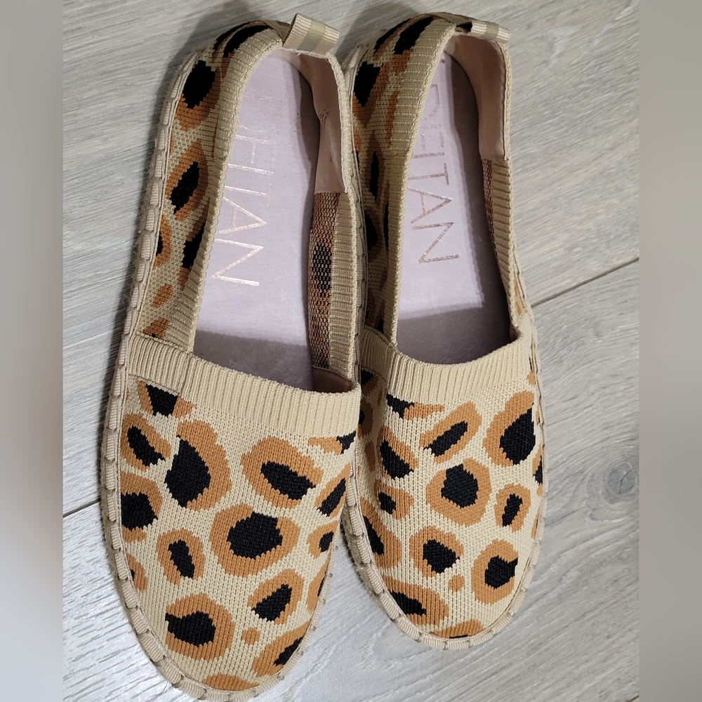 Deltan Hensley Flyknit Espadrille Slip On Flats•Leopard Print•Women's 7.5M•🐆